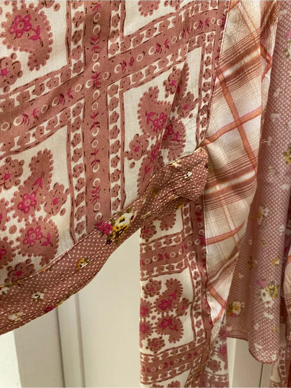 Free People Rose-Tan Printed Kimono Cover-Up